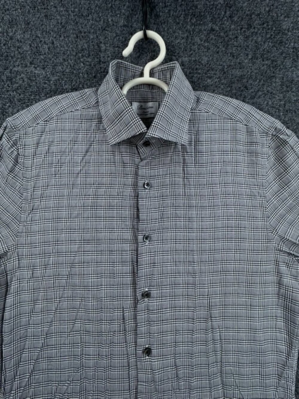Stenstroms Estonia Check Twofold Super Cotton 15.5 Slimline Men Black Elegant